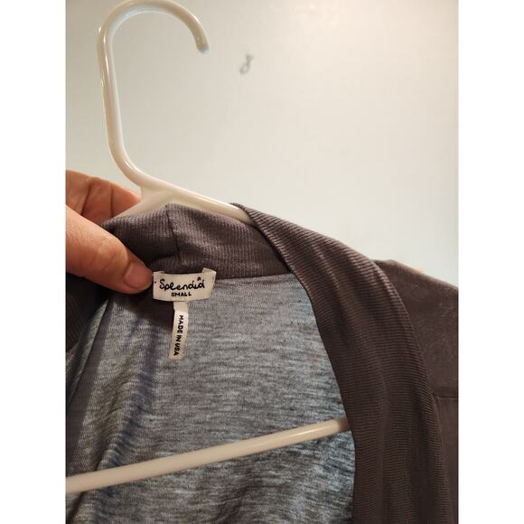 Splendid Gray Cotton Modal Cardigan - Soft Lightweight, Made in USA, Size S soft - Picture 3 of 4